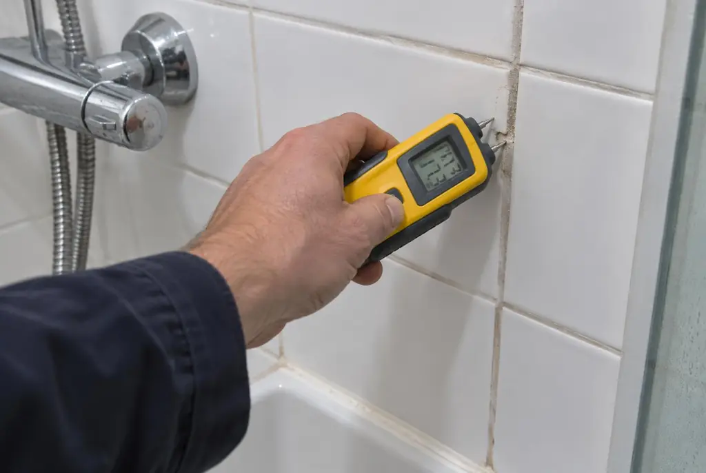 Lekdetectie Barneveld – vochtmeter op badkamertegels bij de douche